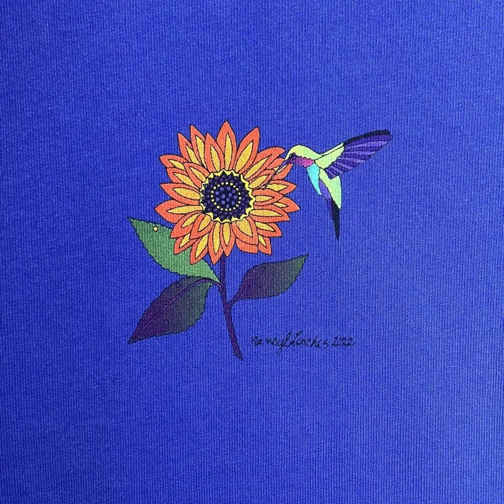 Sabaku‎ Artwear Pullover Sweater Women's Large Sunflowers Girasoles Art To Wear